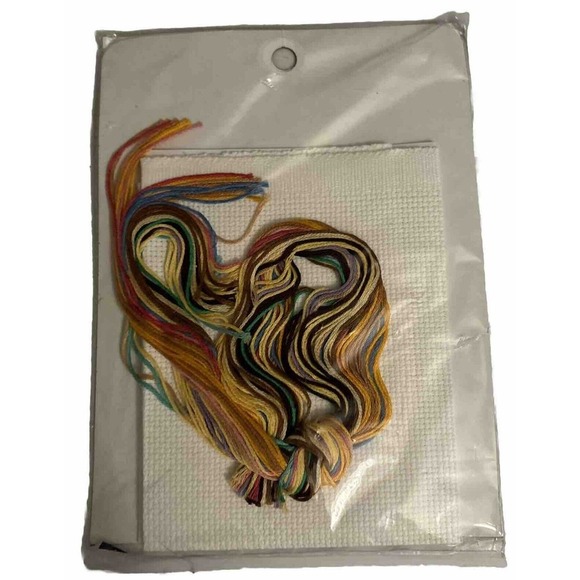 Vtg Jiffy A Star is Born Birth Record X Stitch Kit Moon Stars Teddy Bear 5"x7" - Picture 2 of 2